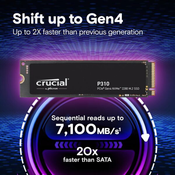 Crucial P310 500 GB 2280 4.0 NVMe PCIe M.2 SSD - Image 6